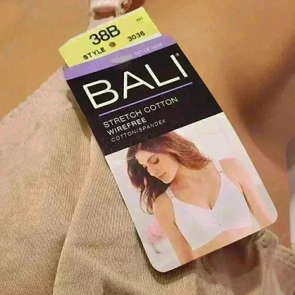 NWT Bali Double Support Wire Free Bra, Nude 38B $38 - Picture 6 of 8